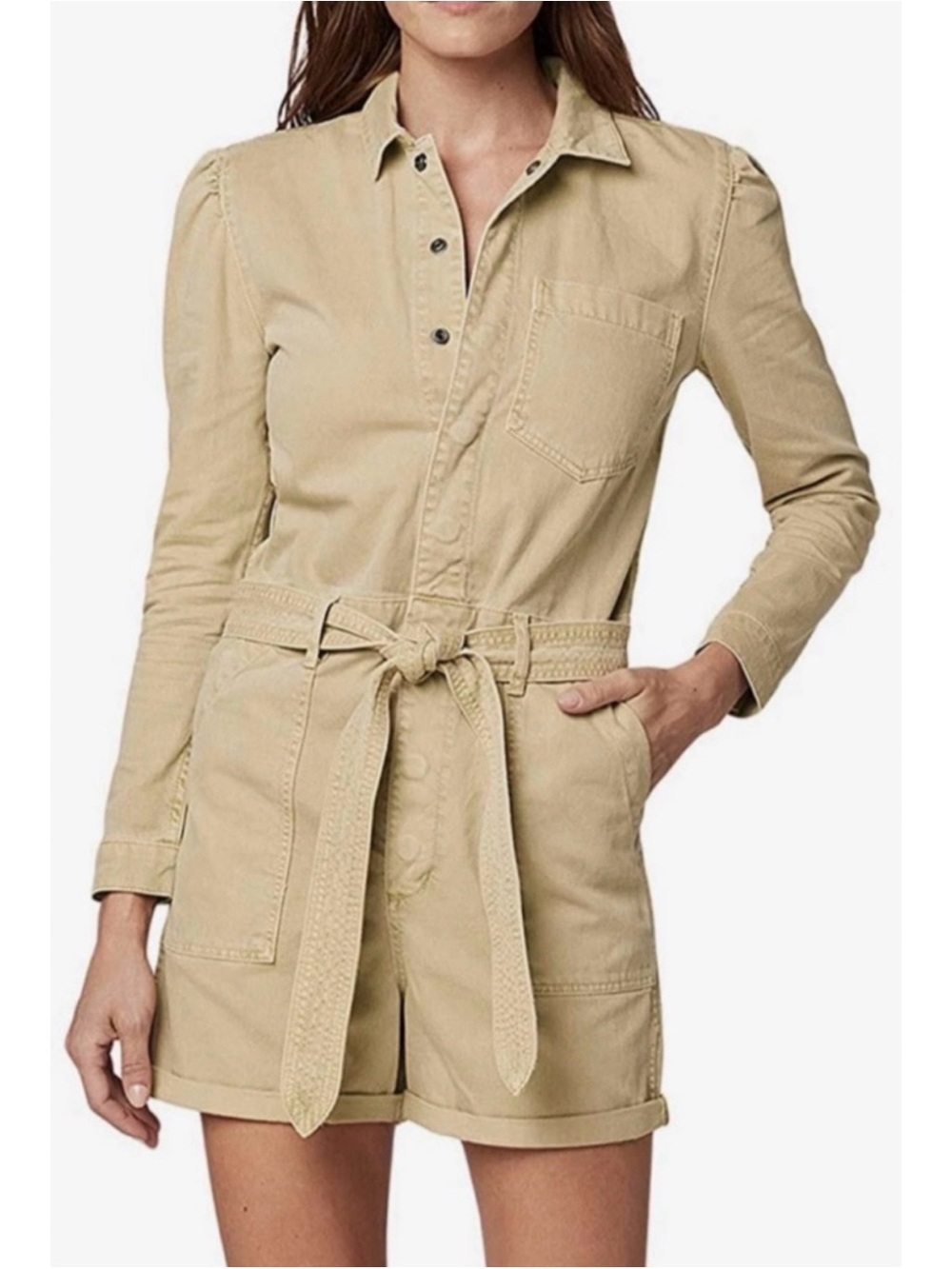 Joe's Jeans Beige Utility Romper with Belt